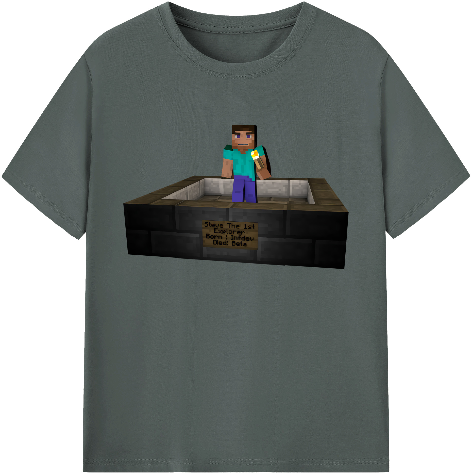 （画像用） マインクラフト ブロックの世界 Minecraft MC Block world 綿100％ メンズ半袖Tシャツ｜肌触りやわらか＆通気性